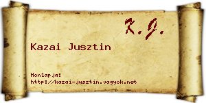 Kazai Jusztin névjegykártya